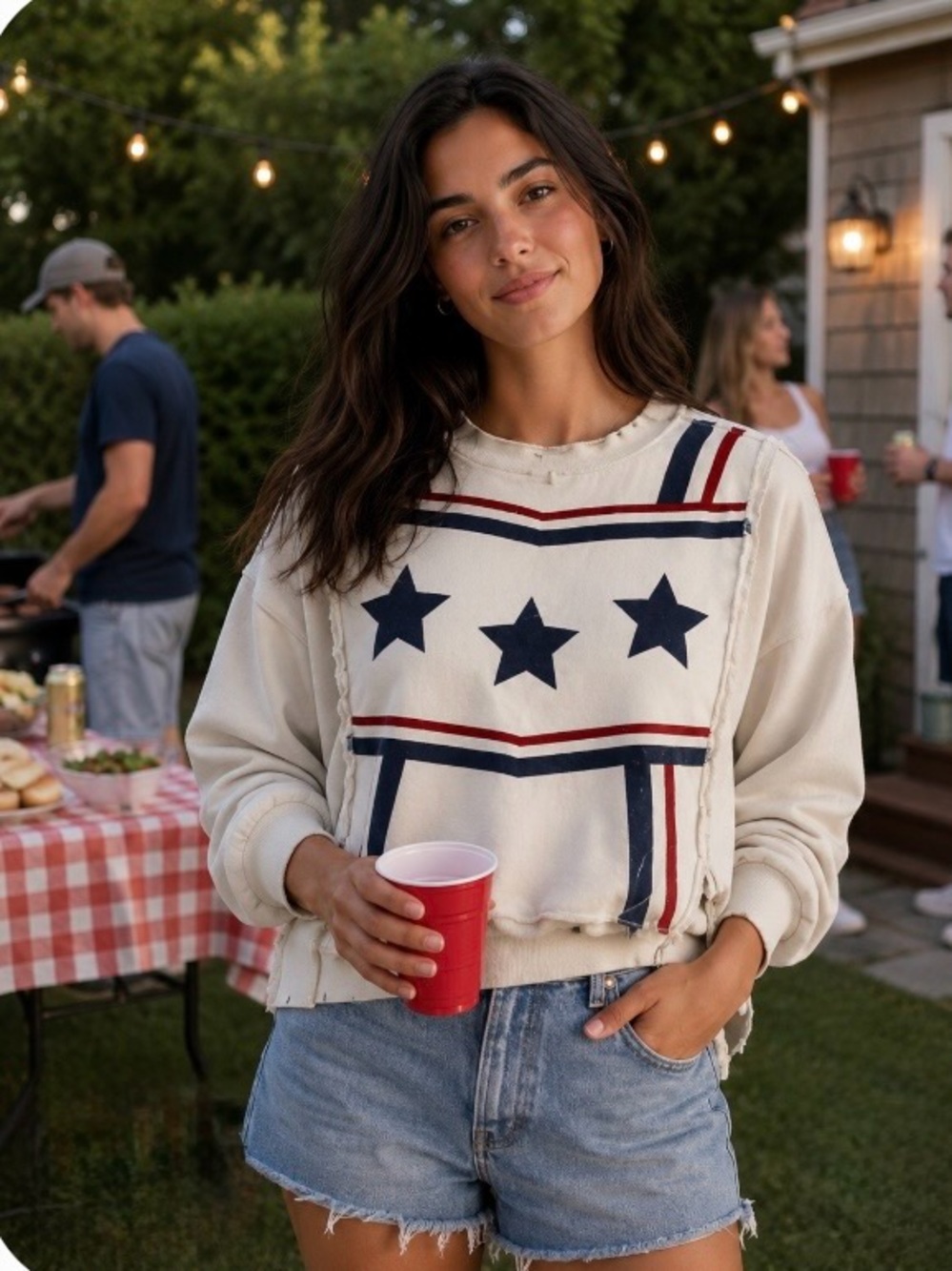 Free people Stars and Stripes Camden size small